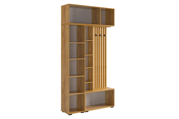 Прихожая "Бери К8" (1200х350х2226) (дуб крафт золотой/белое дерево)