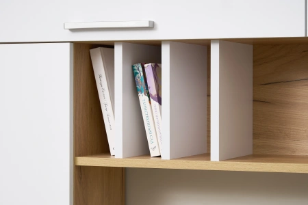 Лайт Стол письменный 03.243 Н (Дуб Золотой CRAFT, Белый премиум)