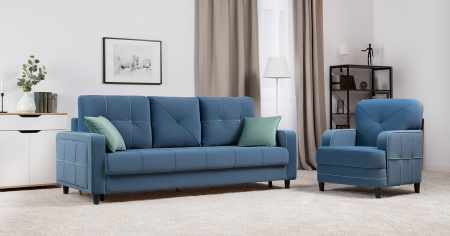 Диван - кровать Черри Н (ТД 285 IRIDA 07 (синий), Эвита пистачио (ментоловый)