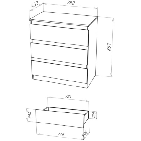 STERN комод Т-3(16 мм) 3-я Белый