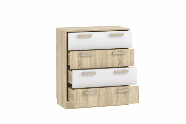 НМ 013.71-01 М Комод ("Фанк", Белый (КМ)/Дуб сонома, Дуб Сонома)