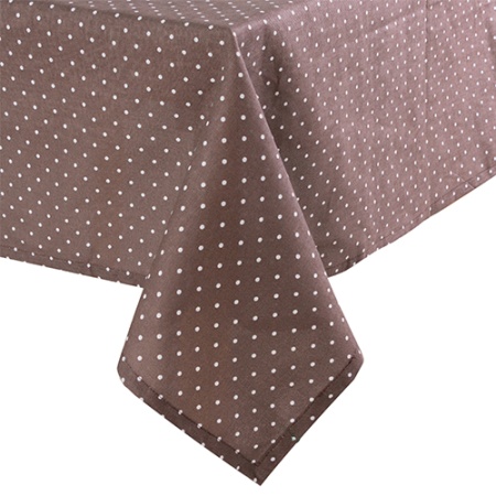 Скатерть декоративная  145х145 "Радушная хозяйка (Традиция)" (Горошек мокко)