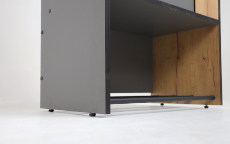 "ОЛЬГА-ЛОФТ 3.1" Шкаф с зеркалом (ФУР) (Дуб Крафт Золотой / Темно Серый)