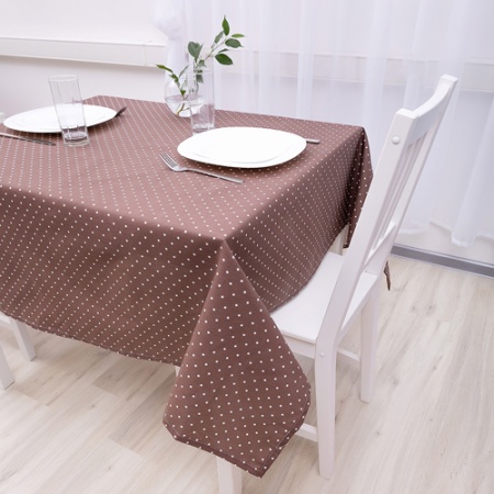 Скатерть декоративная  145х145 "Радушная хозяйка (Традиция)" (Горошек мокко)