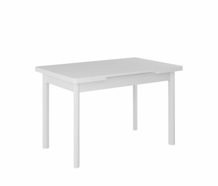 Стол Милан-1 EVO 70*110 (+30+30) (ноги белый) (Белый цемент)