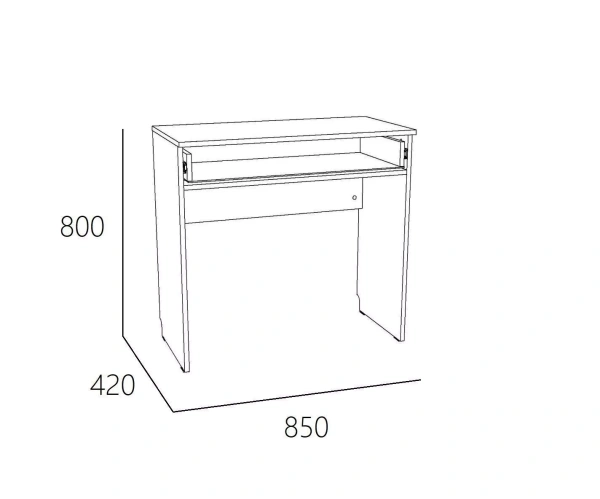 НМ 040.57 Х Стол туалетный ("Оливия", Белое дерево, Дуб Сонома)
