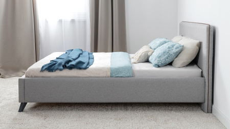 Миа 160 Кровать двойная НР (Bravo grey (серый), Лайт 10)  (комплект без подъемного механизма)