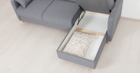 Диван - кровать угловой Дилан (Арт. ТД 423 Сага дарк грей (темно-серый))