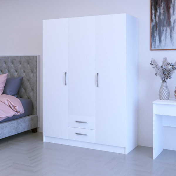 С5.14 Шкаф 3-х дверный без зеркала 1510х1995х540(белый, белый, Лотос 128)