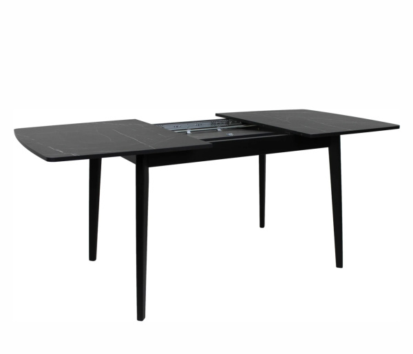 Стол СИЕНА МАКСИ 90*135/180 мрамор  чер/мат, чер ВС/515