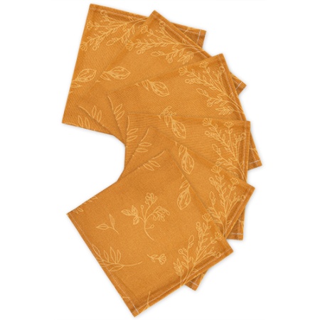 Набор салфетик декоративных 35х35 6шт "Радушная хозяйка " (Ботаника охра)Арт-2661