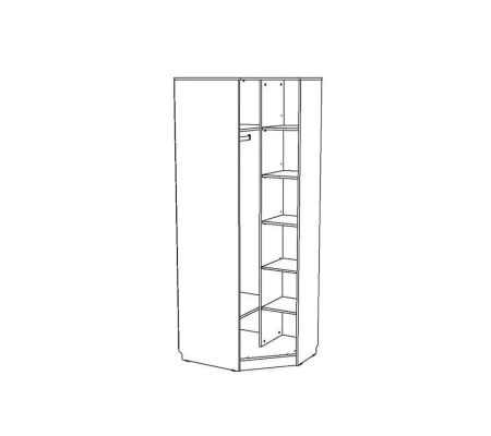 НМ 014.11 Х Шкаф угловой ("Оливия", Правый, Белое дерево, Дуб Сонома)
