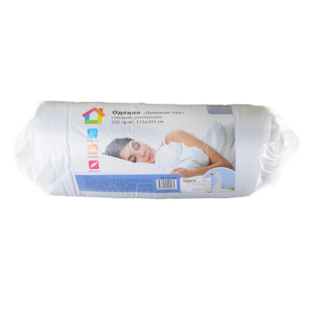 Одеяло Лебяжий пух стеганное, утепленное 250гр 172*205см 427-023