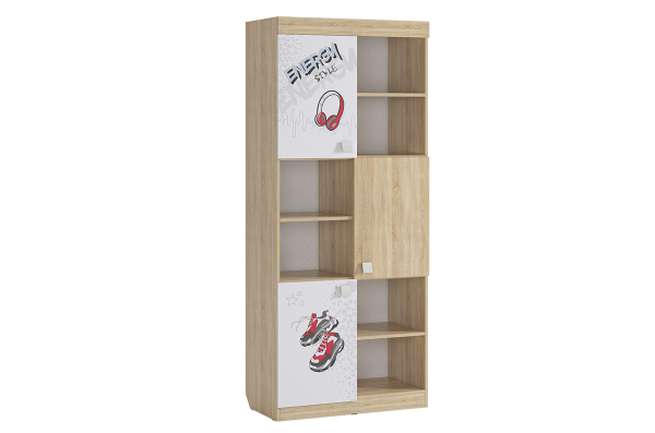 Стеллаж "Энерджи" (дуб сонома/белый) 