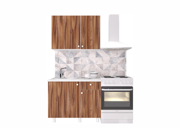 Кухня "POINT 100" (тьеполо) (корпус белый + фасад тьеполо)