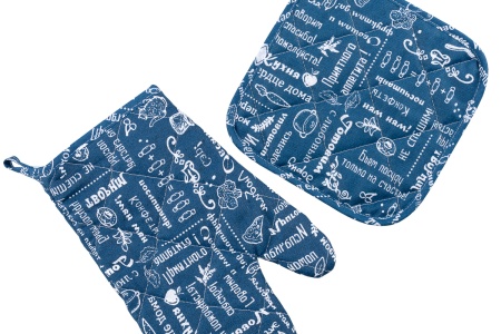Набор для кухни 2 предмета "Правила кухни" (рукавичка-прихватка, прихватка)Индиго (ПЮ)Арт-2045