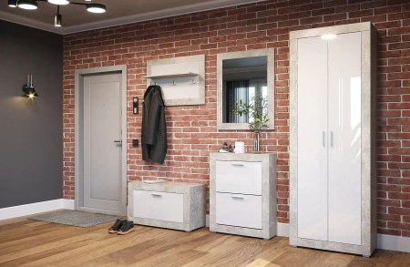 МОНТАНА тумба для обуви О-2 Atelier/Белый глянец 