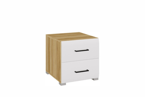 Тумбочка "Ненси" фасад (белый гл.)+ корпус (дуб золотой)