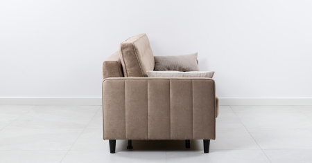 Диван - кровать Арно (Арт. ТД 565 Лаки 04 (песочный), Лаки 04 (песочный), Vertical 910 (молочно-сер