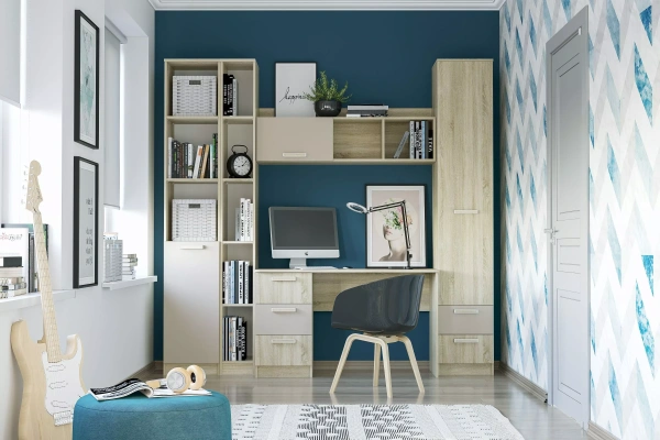 НМ 013.03-01 М Шкаф для книг ("Акварель", Капучино, Дуб Сонома)