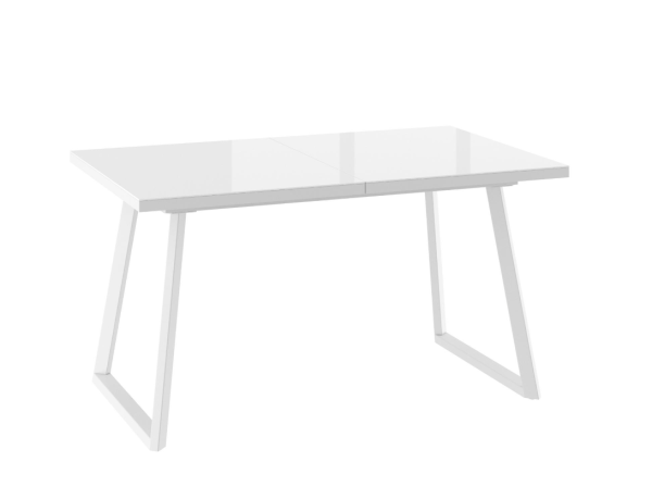 Стол LOFT-140, раздвижной со стеклом 140(180)х85, БЕЛЫЙ ОПТИВАЙТ/БЕЛЫЙ