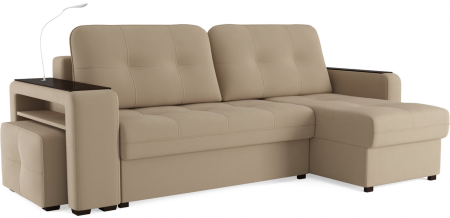 Диван-кровать угловой "SMART" Б3-1Пф-2Т-Б4 СК (Velutto 05)