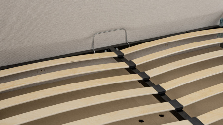 Миа 160 Кровать двойная НР (Bravo white (светло-бежевый), Лайт 10) + Дно кроватное 1600 МДФ + Механи