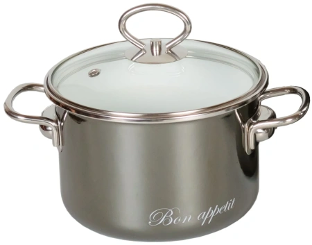 Кастрюля цил. 4л "Bon appetit", мокр. асф., 8SB225S