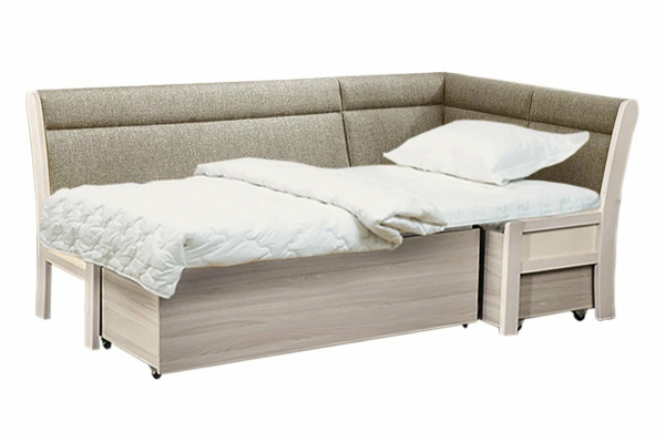 Угловой кухонный диван "Этюд" со спальным местом(Модерн "эскада", выбеленная береза)