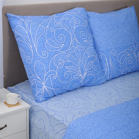 Комплект постельного белья дуэт "Традиция" БЯЗЬ, 100%-хлопок (_Жемчужина голубая )
