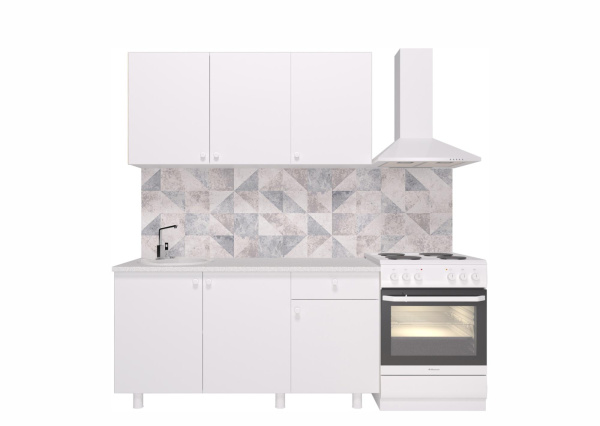 Кухня "POINT 150" (Белый) (Корпус белый + Фасад белый)