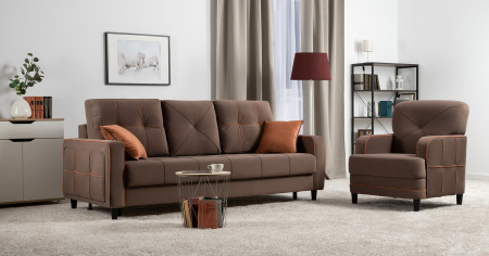 Диван - кровать Черри Н (ТД 286 IRIDA 05 (шоколадно-коричневый), Эвита терра (терракотовый))