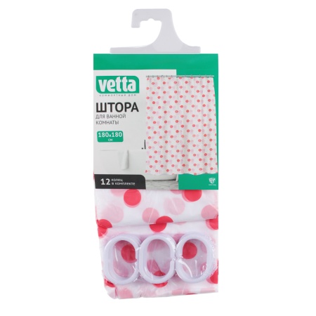 VETTA Шторка для ванной, ПЕВА, 180x180см, "Легкость", 3 дизайна 461-476