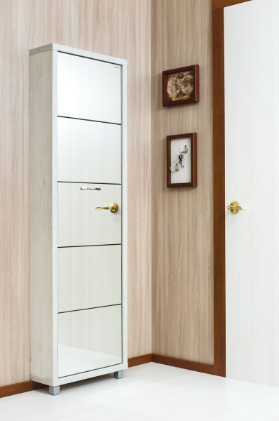 Люкс 5 с. Зеркало/Бетон Пайн белый