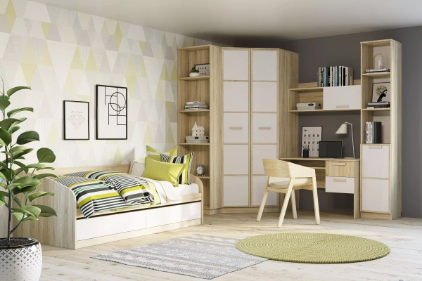 НМ 013.03-01 М Шкаф для книг ("Фанк", Белый (КМ), Дуб Сонома)