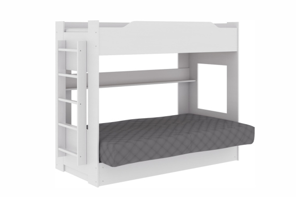 Двухъярусная кровать с диваном Клик-Клак (белый)