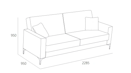 Диван-кровать Алекс 3т (Геометрия 69+Вивальди 7)