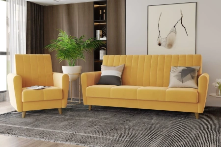 Диван-кровать Монако 3т (Ультра мустард)