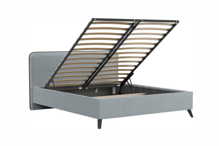 Миа 160 Кровать двойная НР (Bravo grey (серый), Лайт 10) (кровать/дно/механизм/основани