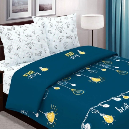 КПБ поплин эксклюзив 2 сп. с евро прост "Светится в темноте" (молния) (ЛЮМЕН)