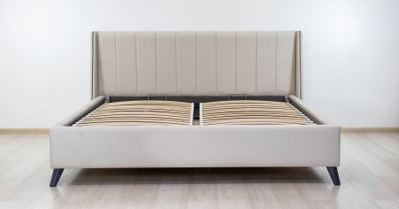 Кровать двойная Мелисса 180 ((Тори 56 велюр (светло-бежевый), Тори 56 велюр ( светло-бежевый))) (кро