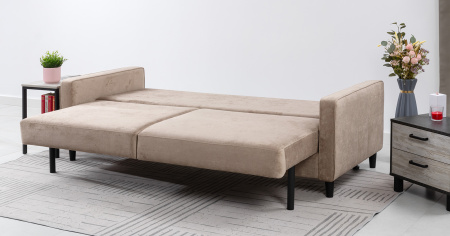 Диван - кровать Арно (Арт. ТД 565 Лаки 04 (песочный), Лаки 04 (песочный), Vertical 910 (молочно-сер