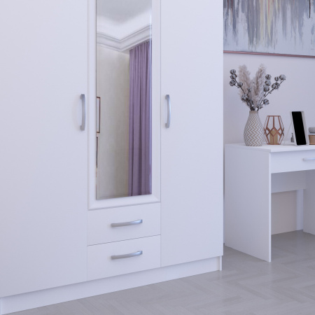 С5.14Z Шкаф 3-х дверный с зеркалом 1510х1995х540(белый, белый, Лотос 128)