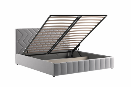 Милана 180 Кровать двойная НР (Tenerife silver (светло-серый), (комплект с подъемным механизмом)
