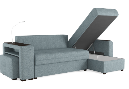 Диван-кровать угловой "SMART" Б3-1Пф-2Т-Б4 СК (Sherlock 975)