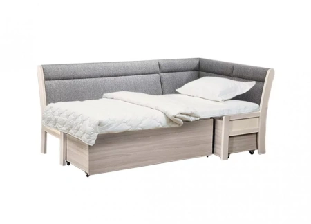 Угловой кухонный диван "Этюд" со спальным местом(Модерн "эскада", выбеленная береза)