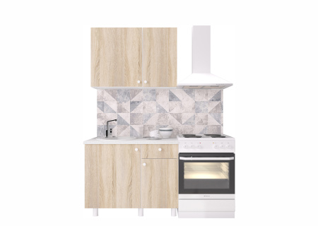 Кухня "POINT 100" (сонома) (корпус белый + фасад сонома)