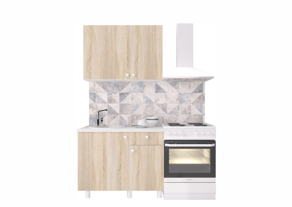 Кухня "POINT 100" (сонома) (корпус белый + фасад сонома)