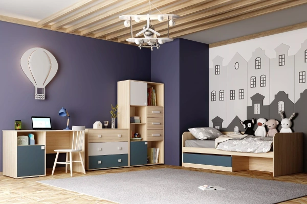 НМ 041.68 Стол письменный ("Элиот", Маренго, Баунти Песочный)