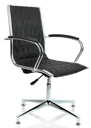 Кресло для посетителей TEAM base п/л обивка, пиастра AD-10.CL экокожа черный
